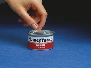 Photo of Person Opening a Can of FancyFeast Cat Food