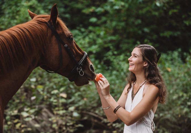 Feeding treats is a way to reward and bond with your horse