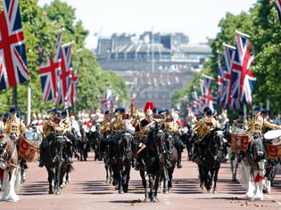 Parade for the Queen featuring Drum Horses in the UK